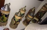 Lots of steins, small and large, Germany and more.