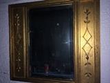 Antique mirror with hooks
