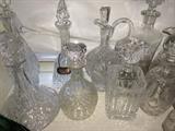Glass decanters.