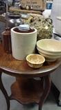 Crock jars, bowls and memory jug-very cool!!