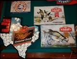 Miller, Schmidt's and Special Export beer signs