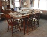 Solid Maple Dining Table with two leaves and Six Chairs