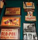 Pfeiffer's, Blue Label, Stroh's, Haas Beer Signs. Hank Aaron picture