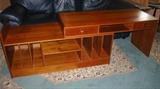 Danish teak low profile entertainment center. Adjustable, top/right side slides to make the desired size