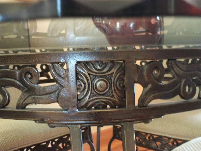 detail of cast iron table/chairs