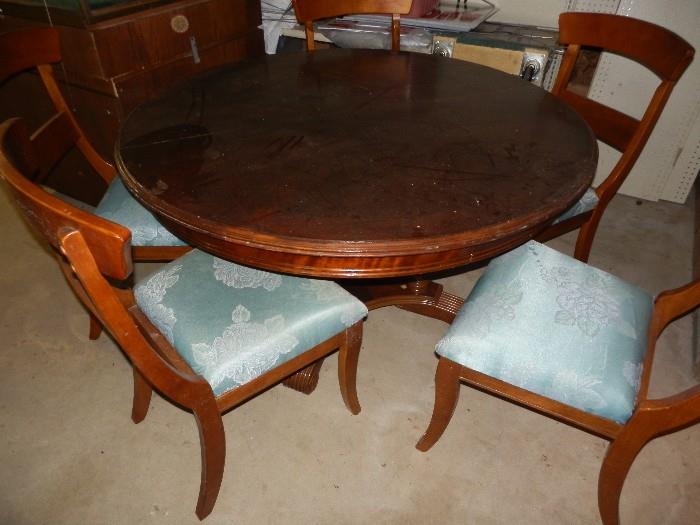 ANTIQUE TABLE & CHAIRS