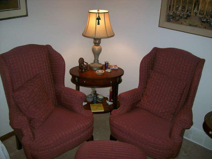 PAIR OF WINGBACK CHAIRS
