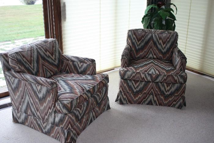 Two Side Chairs - multi color pattern