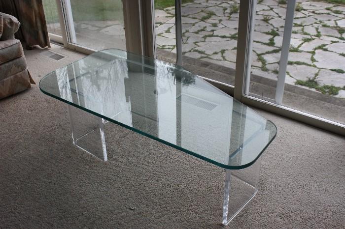 Large Glass/Acrylic Coffee Table