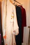 Japanese silk kimono, evening dresses, and plush robe