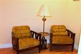 Vintage chairs and floor lamp / table