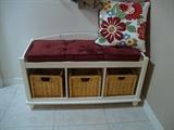 storage bench with baskets