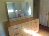mid-century dresser with mirror