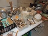 silver plate and kitchen items