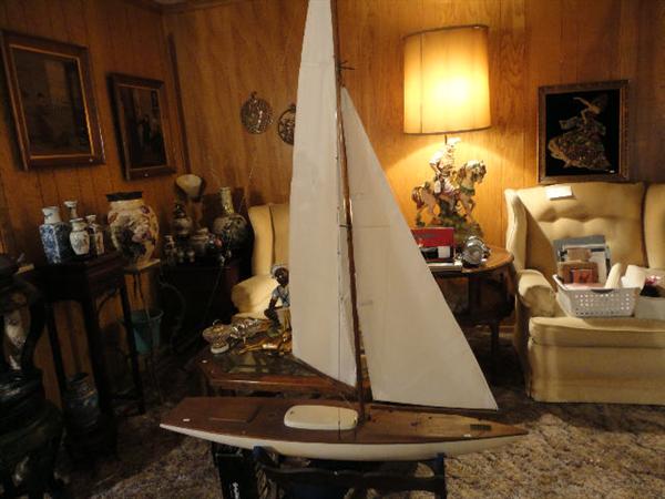 Remote control sailboat. This item may be sold to beneficiaries prior to sale. If sold picture will be removed.