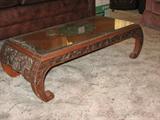 Circa 1940 carved oriental "tea" table.