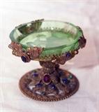 Beautiful Micro French Bronze With Vaseline Glass