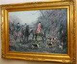 Hunting Scene Print with Gilded Frame
