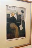 "Le Duo" Lithograph By Manuel Robbe, 17-1/4" by 11-1/2"