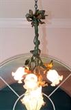 French Bronze Hanging Gas Light, Been Electrified 