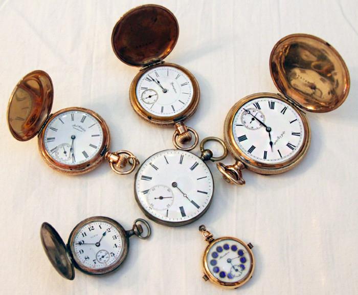 Assorted Pocket Watches, some solid Gold 14k & 18k