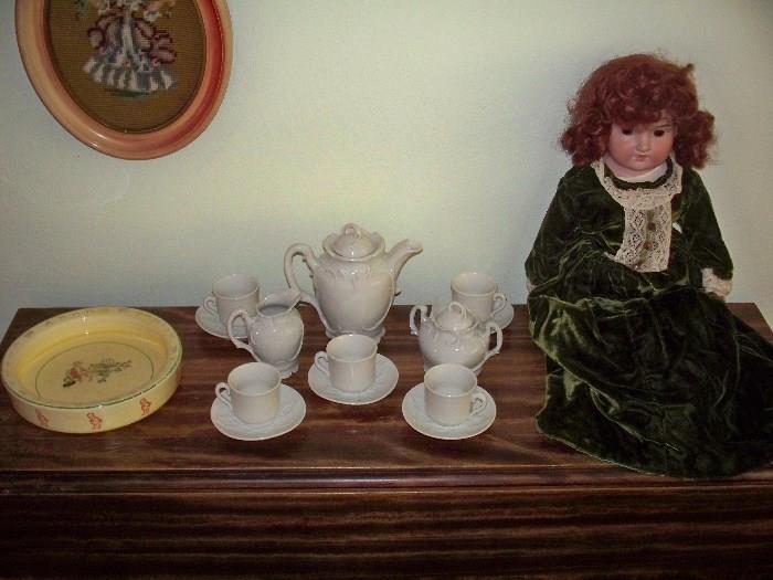 Bisque Doll, Toy Dishes