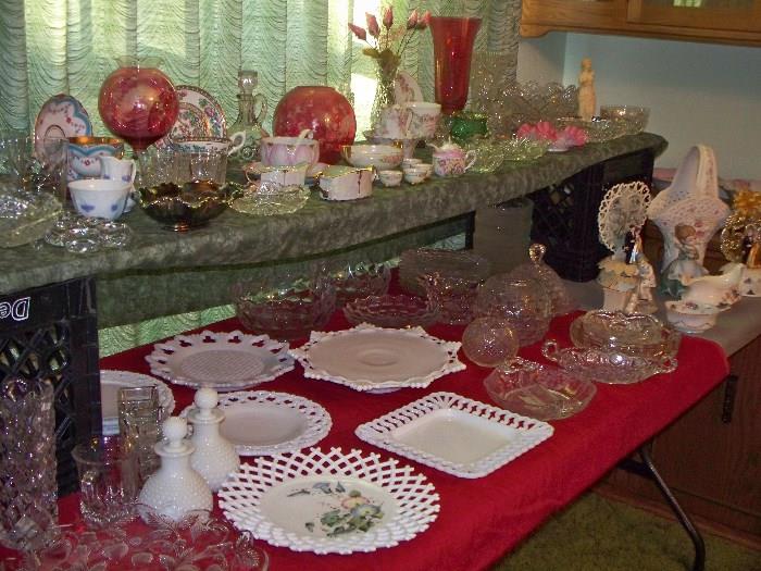 Variety of glassware and crystal