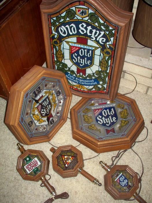 Variety of Lighted Beer Signs