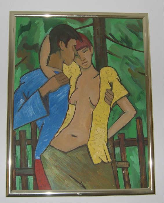 Oil painting of lovers