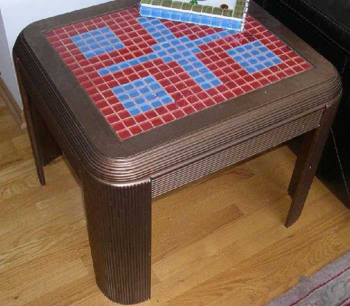Mosaic end table (one of a pair)