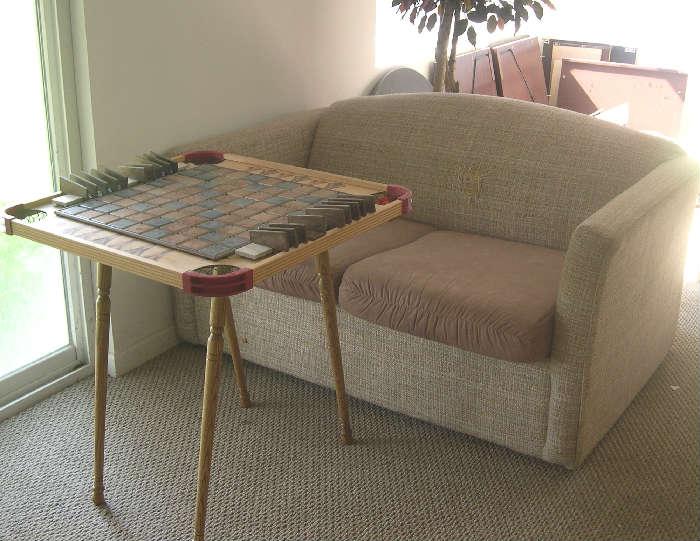 Love seat, game table
