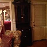 Dark pine Country a French style chicken wire front narrow hutch