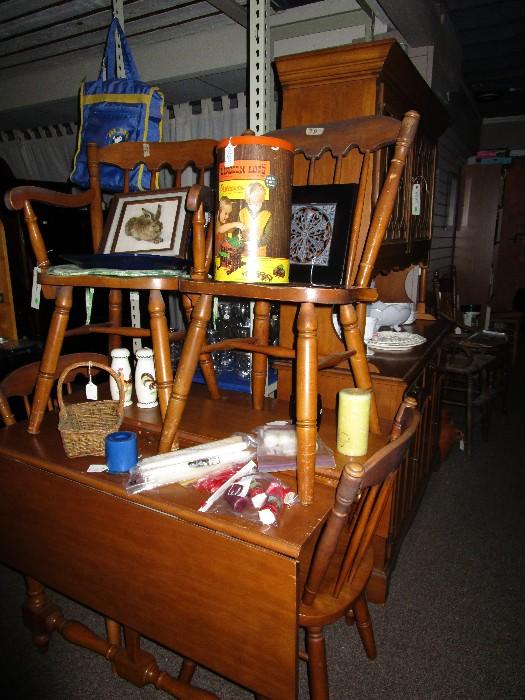 Several Drop Leaf Tables and Chairs