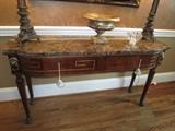 Henredon "Natchez" console with marble top