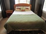 Stanley queen bed. Part of a set including bed, bedside table, desk with hutch, corner table, dresser with mirror, chest with hutch