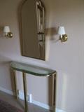 Hallway half table and mirror. 