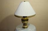 Large Brass lamp with white shade