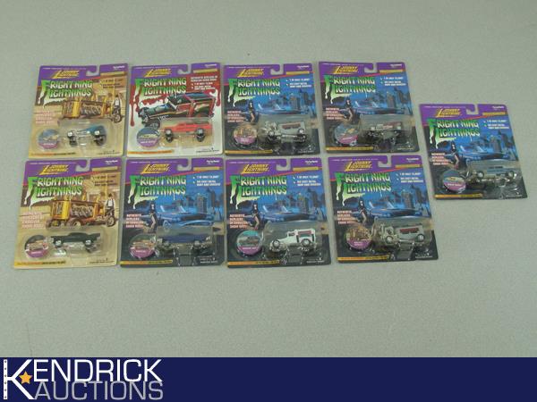 Lot of 9 - 1/64 Scale Carded Johnny Lightning Frightning Lightning Die Cast Cars
