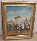 Large Needlepoint under Wavy Glass