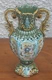Majolica Handled Vase
