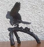 Japanese Bronze of an Eagle and Monkey