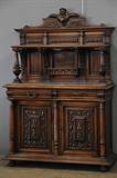 French carved and marble top hutch
