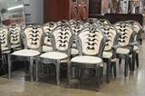 Marble and mother-of-pearl inlaid dining chairs