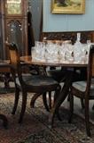 Dinette table and chairs, Baccarat crystal stemware