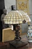 Craftsman slag glass lamp