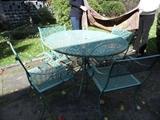 Wrought iron table and chairs