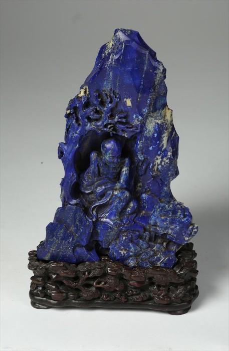 Chinese Carved Lapis Lazuli Mountain, 20th Century /Modern