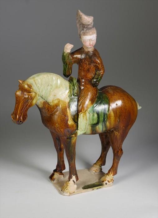 Chinese Sancai Horse and Rider, Tang Dynasty
