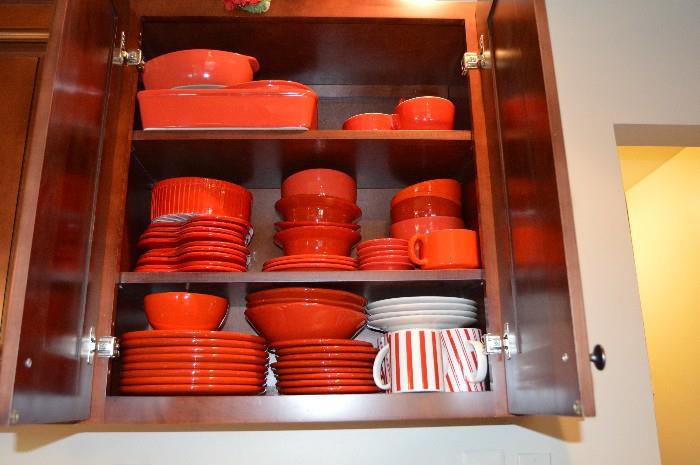 Lots of red kitchen stuff!!  Huge range of brands - from le Creuset to Target Home stuff.  All in great shape.  