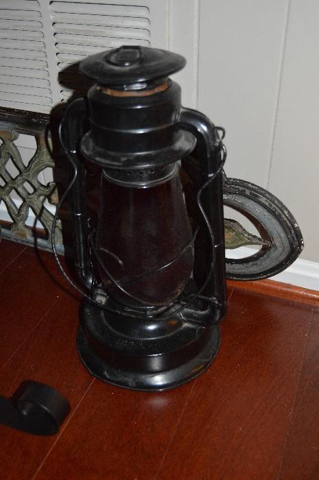 Vintage Dietz Lantern with red glass